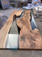 Walnut Dining Table, Epoxy Resin Table, Custom 84” x 36” Walnut Table, Clear Epoxy Table, River Table, Custom Order for Tony Online now