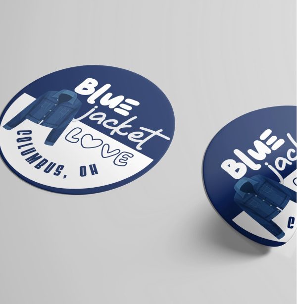 Blue Jacket Love Sticker Supply