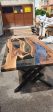 Live Edge Table, Epoxy Dining Table, Epoxy Resin Table, Custom 90” x 43” Walnut Smokey Gray Table, Epoxy River Table, Order for Paula Fashion