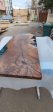 Walnut Dining Table, Epoxy Coffee Table, Custom 40” x 18” Walnut Transparent Translucent Turquoise Epoxy Coffee Table, Order for April Sale