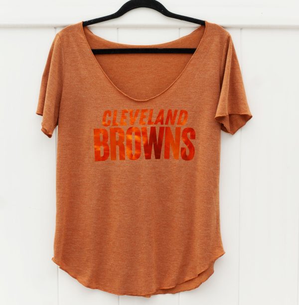 Cleveland Browns Scoop Neck Upcycled Tee Hot on Sale