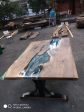 Handmade Epoxy Table, River Table, Custom 72  x 51  Walnut Blue, Turquoise, Clear Epoxy Table, River Table, Order for Gail Hot on Sale