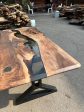 Handmade Epoxy Table, Walnut Dining Table, Live Edge Table, Epoxy Resin Table, Custom 72” x 36” Walnut Table, River Table, Order for Deese on Sale