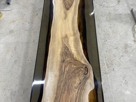 Epoxy Bench, Custom Epoxy Bench, Custom 62” x 17” Walnut Smokey Gray Bench, Epoxy Dining Bench, Custom Order for Jem Online