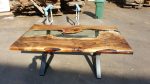 Walnut Dining Table, Custom 70” x 40” Table,  Walnut Clear Epoxy Table, River Table, Live Edge Table, Custom Order for Breanne Online now