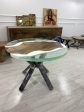 Round Dining Table, Custom 42” Diameter Round Table, Walnut Wood White and Clear Epoxy Table, Epoxy Resin Table, Order for Melanie For Discount