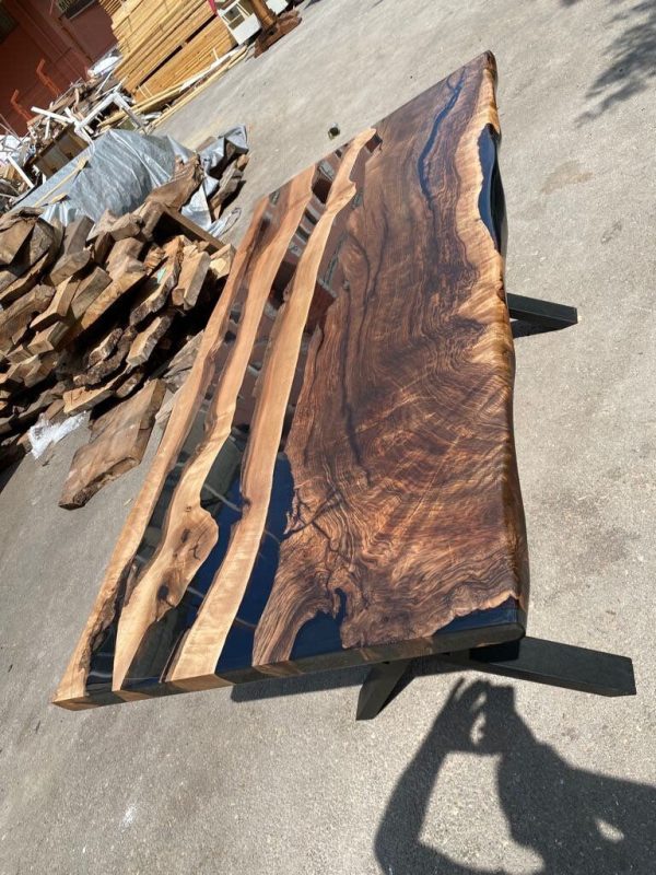 Live Edge Table, Custom 72  x 36  Epoxy Table, Walnut Dining Table, Epoxy Resin Table, Black Epoxy Table, Custom Order for Jessica John For Discount