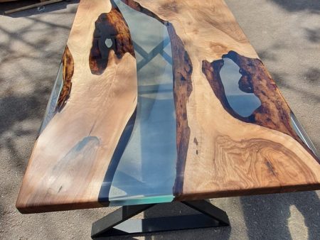 Handmade Epoxy Table, Custom 72” x 42” Walnut Table, Clear Epoxy Table, River Table, Live Edge Table, Custom  Order for Mark V Supply