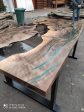 Walnut Dining Table, Epoxy Resin Table, Custom 70” x 36” Walnut Smokey Gray Table,  Epoxy River Dining Table, Custom Order for Suzette Online Hot Sale