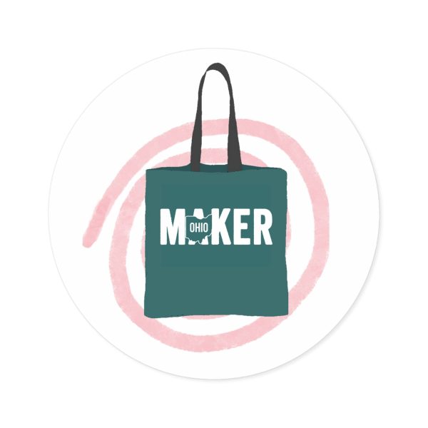 Ohio Maker Bag Round Sticker on Sale