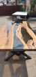 Live Edge Table, Epoxy Dining Table, Epoxy Resin Table, Custom 90” x 43” Walnut Smokey Gray Table, Epoxy River Table, Order for Paula Fashion