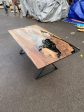 Live Edge Table, River Table, Custom 70” x 36” Walnut Smokey Gray Table, Epoxy River Dining Table, Custom Order for Nicole G on Sale