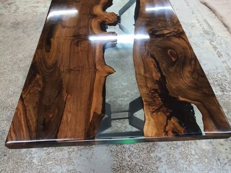 Handmade Epoxy Table, Custom 72  x 36   Epoxy Table, Wood Resin Clear Table, Epoxy Walnut Dining Table, Ultra Clear Epoxy Table for Regla Hot on Sale