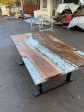 Epoxy Marble Table, Custom 78” x 42” Walnut Wood Gray Marble Affect Table,  Epoxy Table, Live Edge Table, Custom for Amber M Supply