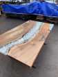 Epoxy Marble Table, Custom 78” x 42” Walnut Wood Gray Marble Affect Table,  Epoxy Table, Live Edge Table, Custom for Amber M Supply