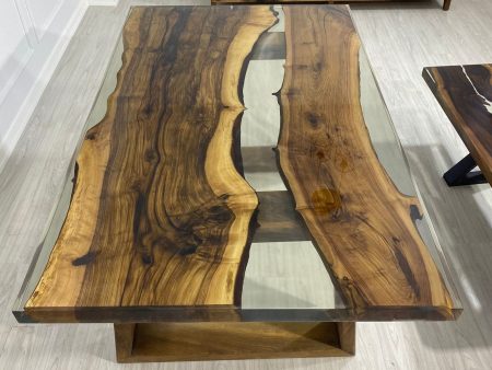 Epoxy Resin Table, Live Edge Table, Custom 68” x 42” Walnut Clear Epoxy Table, River Table, Wooden Table, Custom  Order for Mhaia Online now