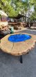 Round Dining Table, Custom Coffee Table, Epoxy Coffee Table, Custom 30  Oval Walnut Deep Blue Coffee Table, Live Edge Table, Order for VN on Sale