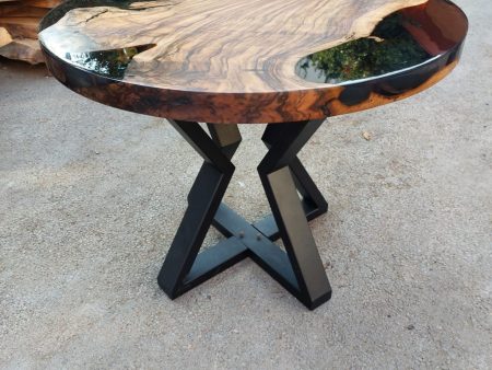 Epoxy Round Table, Epoxy Dining Table, Walnut Epoxy River Table, Custom 36” Round Walnut Wood Table, Black Epoxy Table, Order for Kelsey Discount