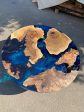 Epoxy Table, Epoxy Dining Table, Walnut Epoxy Round Dining Table, Custom 42” Round Walnut Wood Blue Epoxy Dining Table Order for Brandon B For Cheap