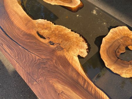 Walnut Dining Table, Live Edge Table, River Table, Custom 72” x 36” Walnut Smoke Gray Table, Epoxy River Table, Custom Order for Taylor S 2 For Cheap