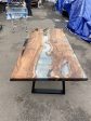 Clear Epoxy Table, Custom 72” x 36” Walnut Table, Clear Epoxy River Table, Live Edge Table, Wooden Table, Custom  Order for Veena For Sale