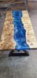 Epoxy Table, Epoxy Dining Table, Poplar Epoxy River Table, Custom 54” x 24” Poplar Blue Table, Epoxy Table, Custom Order for VN For Sale