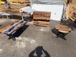 Custom 105cm x 25cm x 80cm Walnut Table, Wood Epoxy Resin Credenza, Walnut Epoxy Accent Cabinet, Epoxy Server, Epoxy Credenza for Chedburn Supply