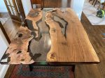 Epoxy Table, Epoxy Dining Table, Walnut Epoxy River Table, Custom 60  x 38  Walnut River Table, Epoxy Dining Table Order for Kristi Cheap