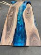 Handmade Epoxy Table, Custom 60” x 28” Walnut Blue, Turquoise, Green Epoxy Table, Epoxy River Table, Live Edge Table, Custom Order for Jesse Online now