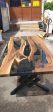 Live Edge Table, Epoxy Dining Table, Epoxy Resin Table, Custom 90” x 43” Walnut Smokey Gray Table, Epoxy River Table, Order for Paula Fashion