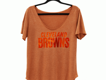 Cleveland Browns Scoop Neck Upcycled Tee Hot on Sale