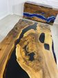 Epoxy Table, Epoxy Dining Table, Walnut Epoxy River Table, Custom 78” x 42” Walnut Black Epoxy River Table Order for Wendy Online