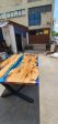 Olive Wood Epoxy Table, Custom 64” x 40” Olive Wood Deep Blue and Turquoise Table, Epoxy Resin Table, Live Edge Table, Custom for Svetlana Sale