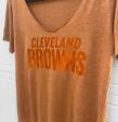 Cleveland Browns Scoop Neck Upcycled Tee Hot on Sale