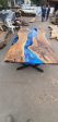 Live Edge Table, Custom 96” x 48” Walnut Blue Table, Epoxy River Dining Table, Live Edge Table, River Table, Custom Order for Jeanie Sale