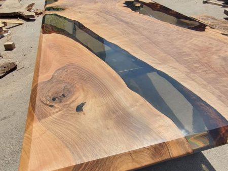 Epoxy Resin Table, Live Edge Table, Custom 96” x 42” Walnut Smoke Gray Table, Epoxy River Table, Custom Order for Andrea W Hot on Sale