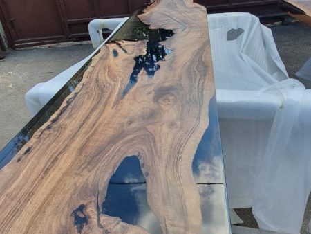 Walnut Dining Bench, Custom matcihng bench for 75” x 30” Walnut Epoxy Table, Live Edge Table Bench, Custom Order for Coretta Supply