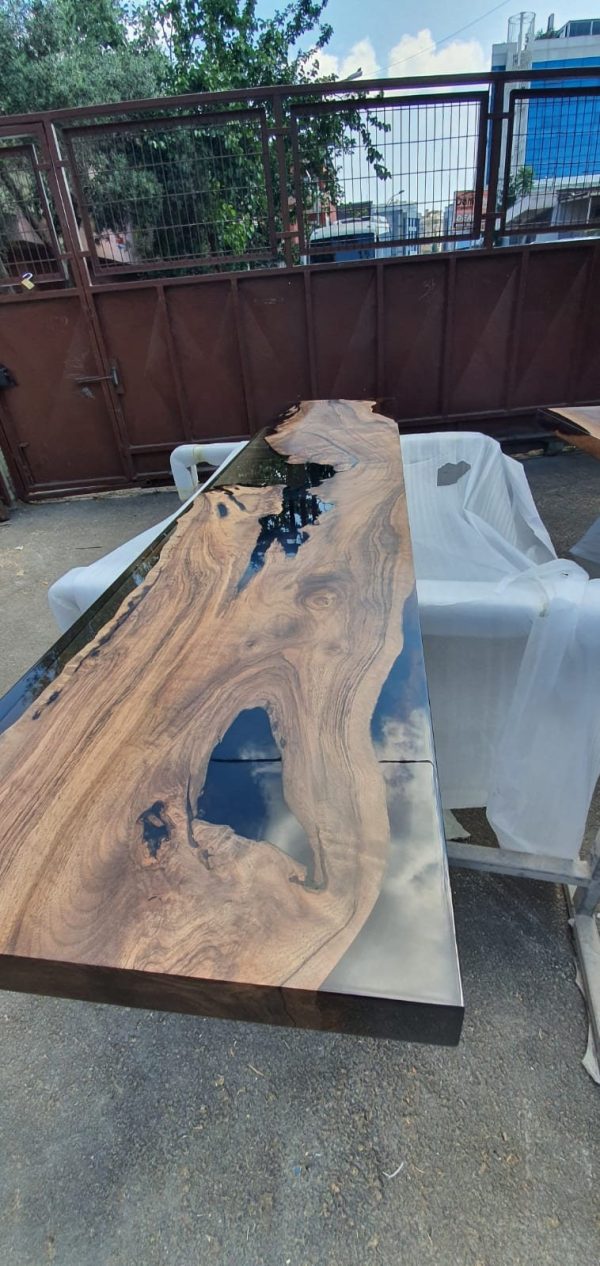 Walnut Dining Bench, Custom matcihng bench for 75” x 30” Walnut Epoxy Table, Live Edge Table Bench, Custom Order for Coretta Supply