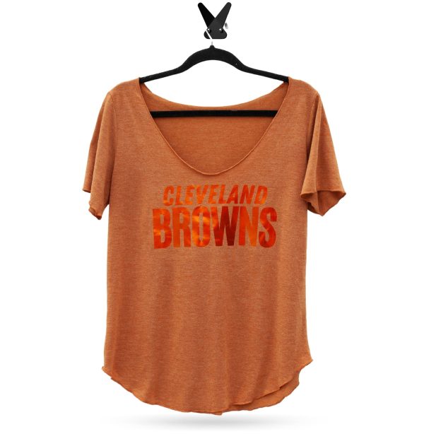 Cleveland Browns Scoop Neck Upcycled Tee Hot on Sale