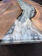 Epoxy Marble Table, Custom 78” x 42” Walnut Wood Gray Marble Affect Table,  Epoxy Table, Live Edge Table, Custom for Amber M Supply