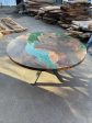 Round Dining Table, Custom 60” Diameter Round Walnut Wood Table, Emerald Green Epoxy Table, Epoxy Dining Table, Custom vOrder for Lai Online Sale