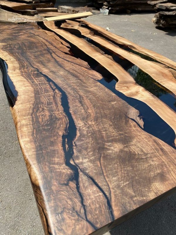 Live Edge Table, Custom 72  x 36  Epoxy Table, Walnut Dining Table, Epoxy Resin Table, Black Epoxy Table, Custom Order for Jessica John For Discount