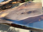 Epoxy Table, Epoxy Dining Table, Walnut Epoxy River Table, Custom 84” x 42” Walnut Wood Smokey Gray Epoxy Table Order for Schaun For Sale