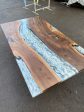 Epoxy Marble Table, Custom 78” x 42” Walnut Wood Gray Marble Affect Table,  Epoxy Table, Live Edge Table, Custom for Amber M Supply