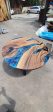 Walnut Dining Table, Custom 48” Diameter Round Walnut Wood Blue, Turquoise, White Waves Table, Epoxy Dining Table, Order for Lindsey Chaa For Cheap