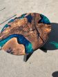 Round Dining Table, Custom 40” Round Walnut Blue Table, Turquoise, Green Epoxy Table, Epoxy Dining Table, Custom Order for Diana Cheap