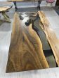 Walnut Dining Table, Epoxy Dining Table, Custom 78” x 42” Walnut Smoke Gray Table, Epoxy River Table, Custom Order for Christine Online Sale