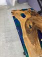 Epoxy Table, Epoxy Dining Table, Walnut Epoxy River Table, Custom 67” x 37” Walnut Blue, Turquoise, Green Epoxy Table, Order for Valerie Discount