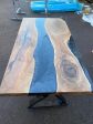 Walnut Dining Table, Clear Epoxy Table, Custom 60  x 30   Walnut Wood Metallic Gray Epoxy Table, Custom Order for Alexis L on Sale