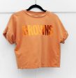 Cleveland Browns Crop Rework Puff Sleeve Fashion